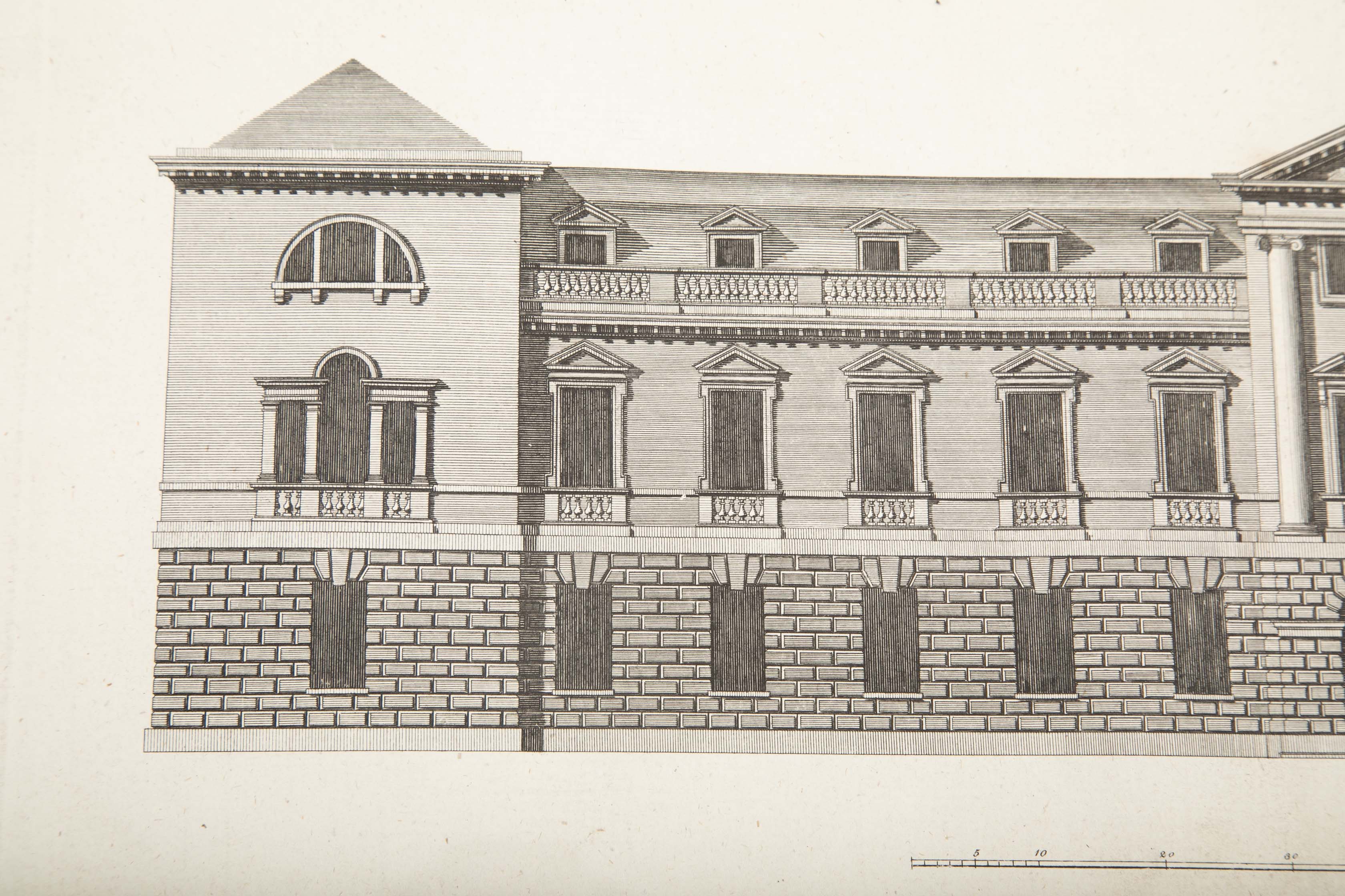 Colen Campbell 18th Century Architectural Engraving from "Vitruvious Britannicus"