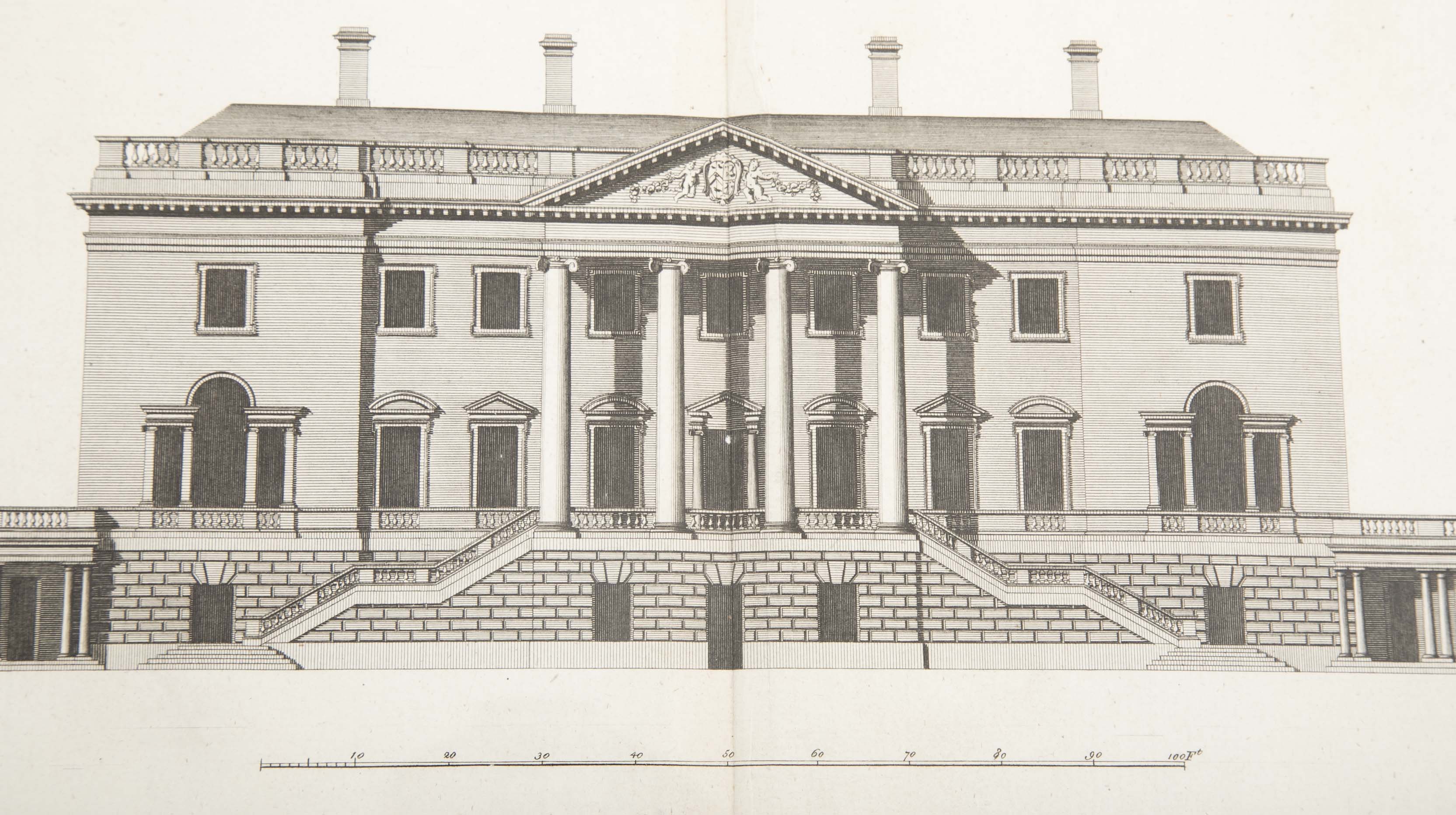 Colen Campbell 18th Century Architectural Engraving from "Vitruvious Britannicus"