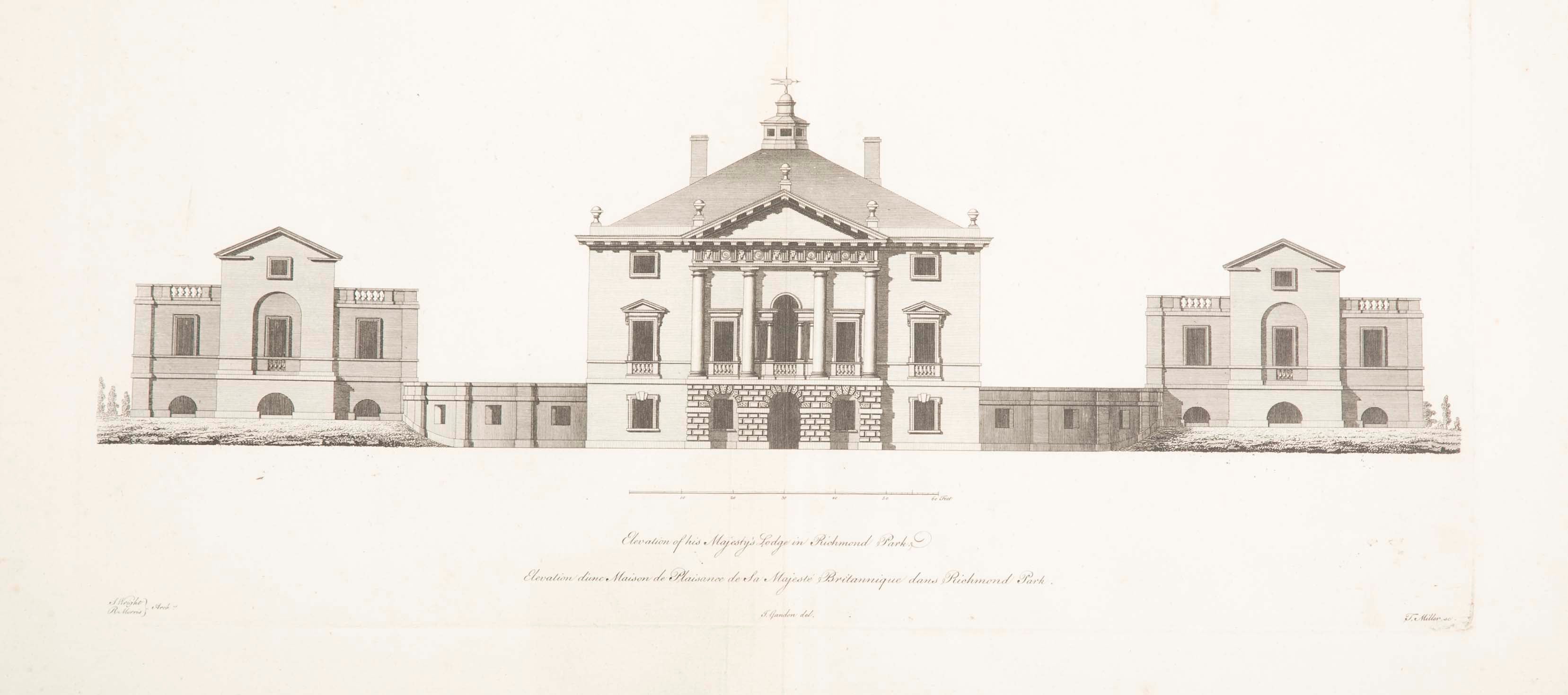 Colen Campbell 18th Century Architectural Engraving from "Vitruvious Britannicus"