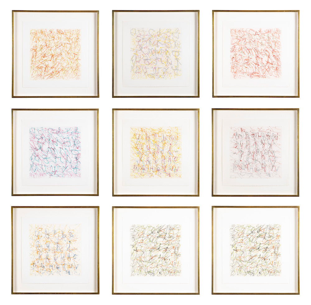 "Alphabet Series" A Set of 9 Color Etchings by John Chamberlain