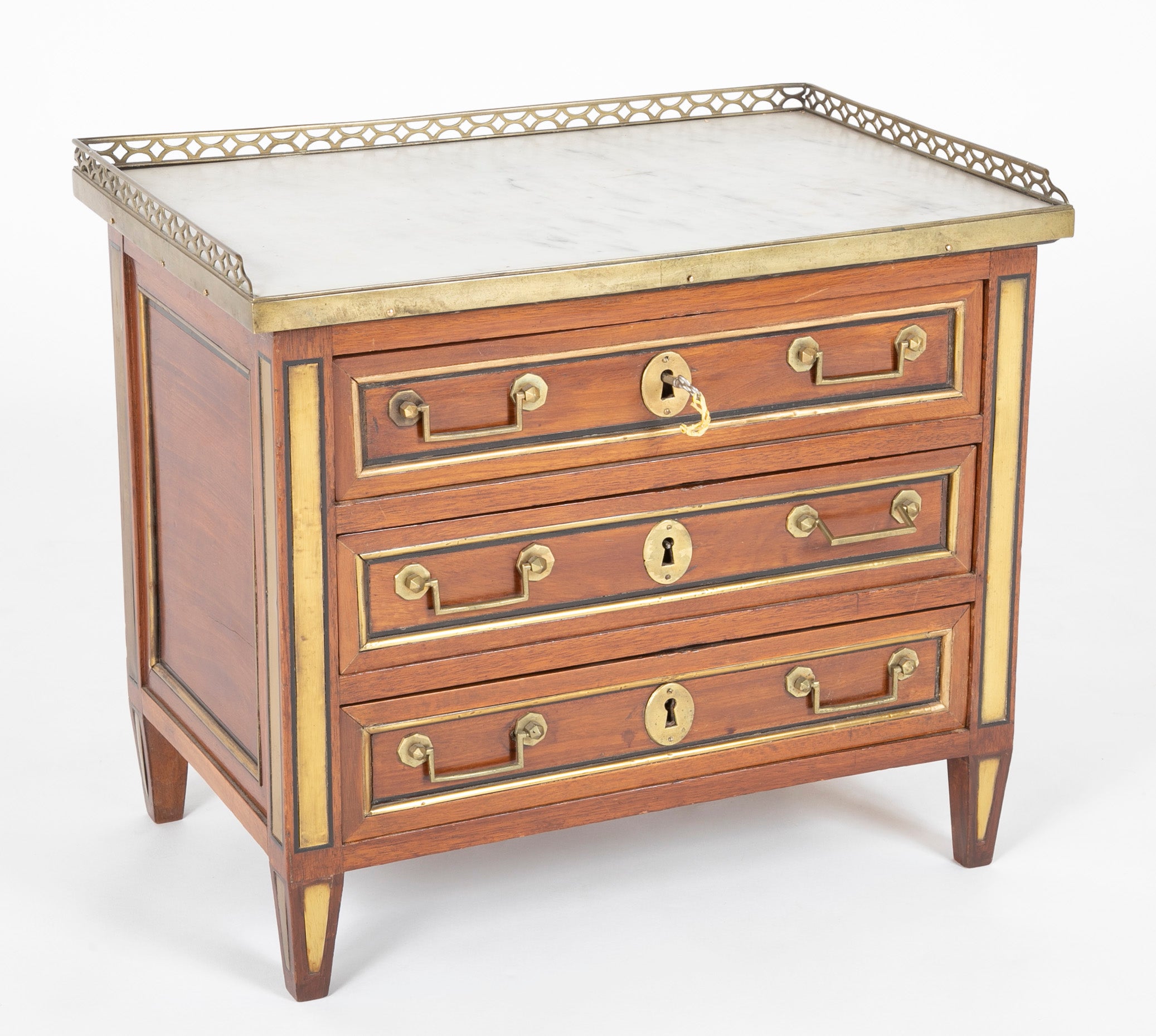French Louis XVI Bronze Gallery Miniature Commode
