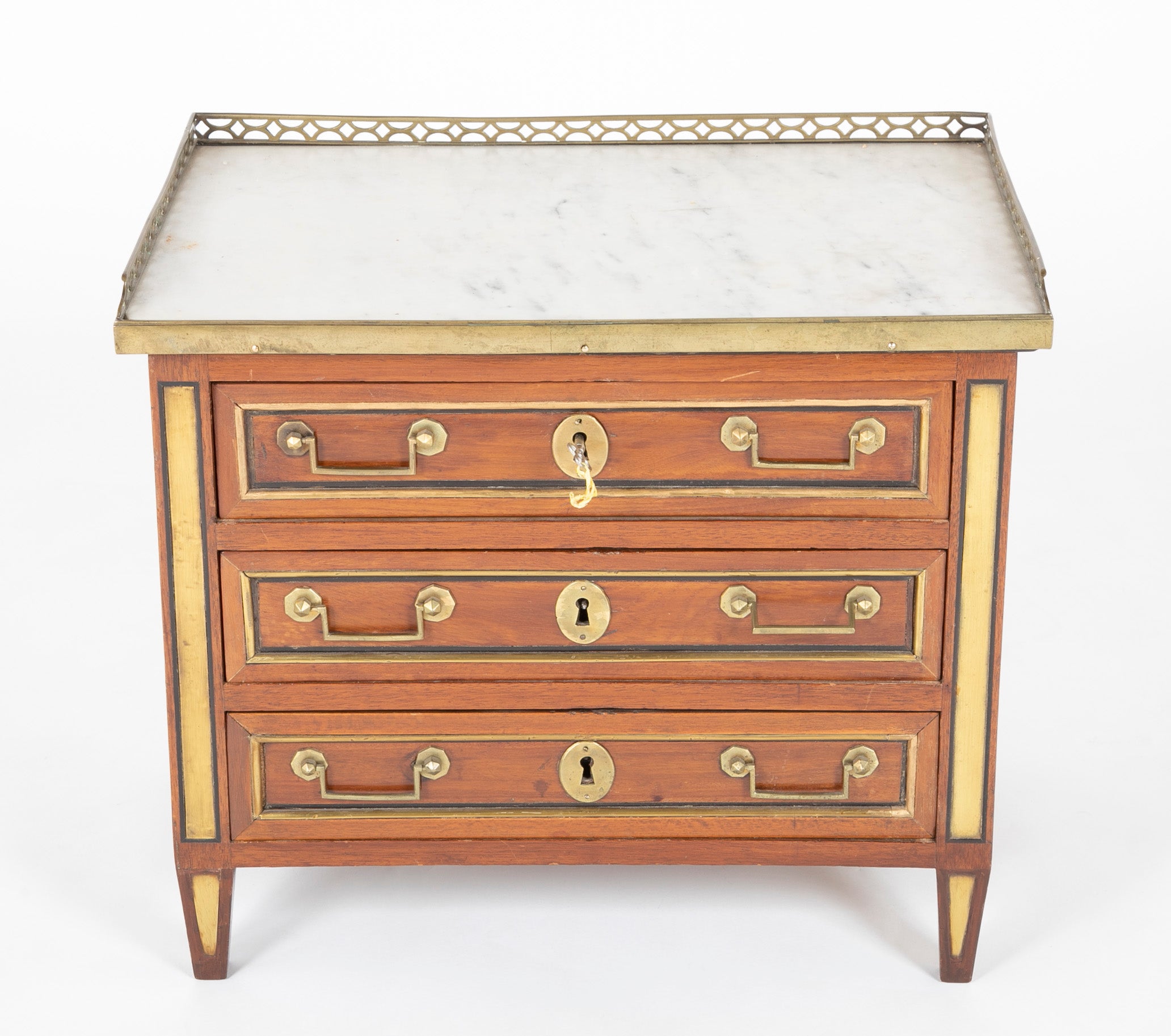 French Louis XVI Bronze Gallery Miniature Commode