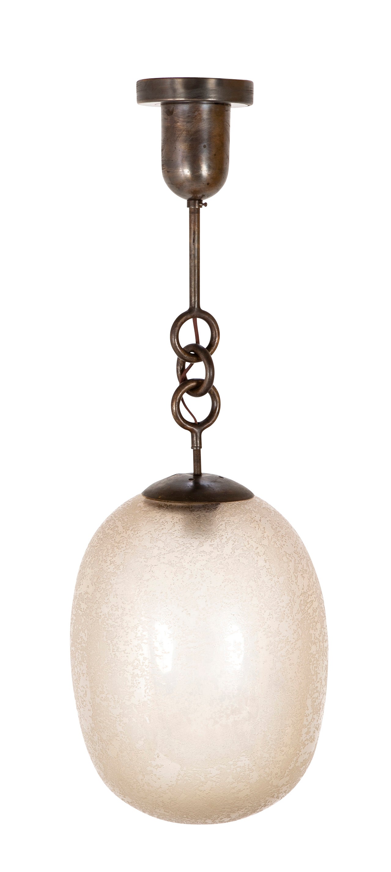 Ovoid Murano Glass Suspended Ceiling Lamp by Seguso