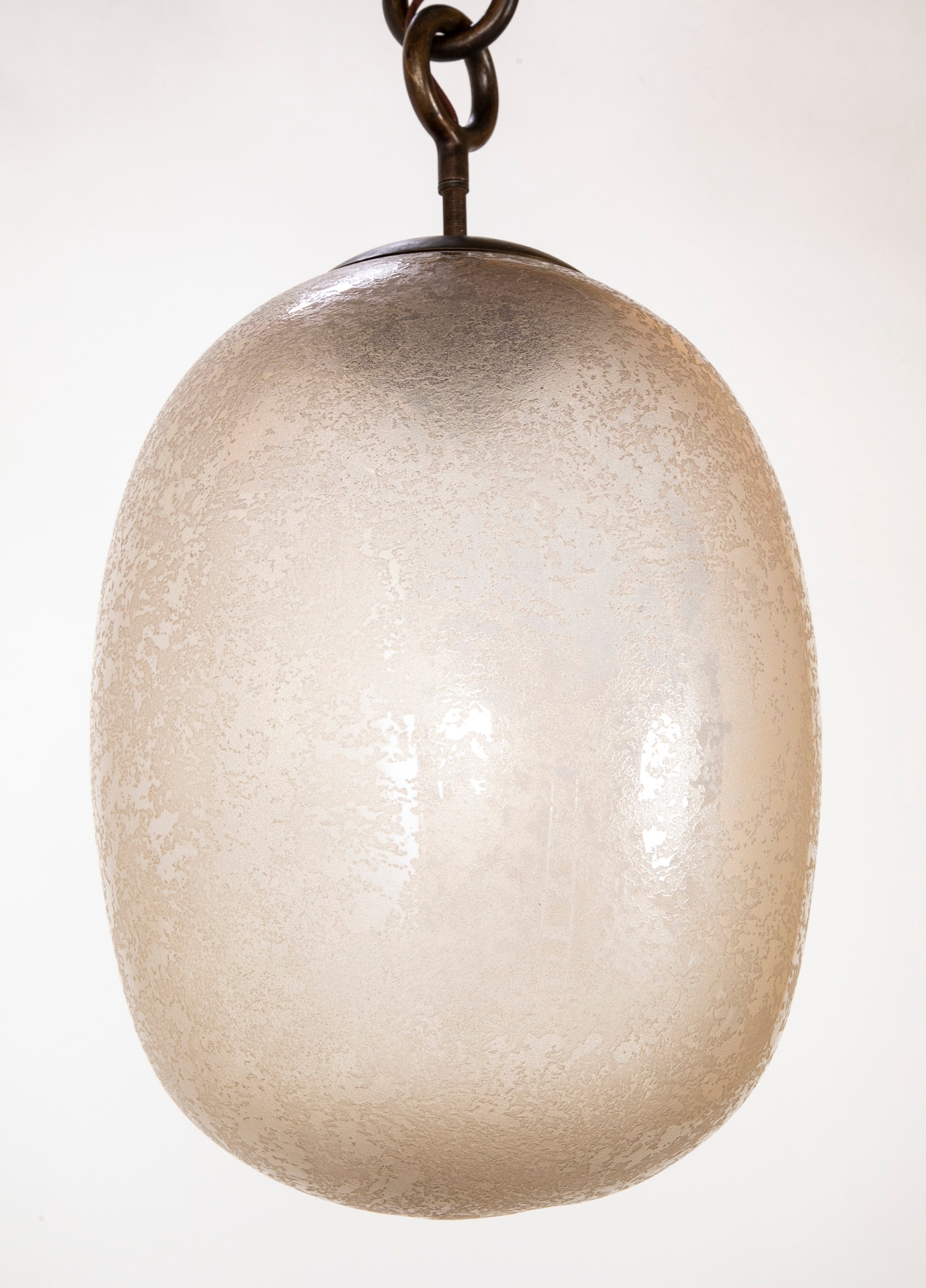 Ovoid Murano Glass Suspended Ceiling Lamp by Seguso