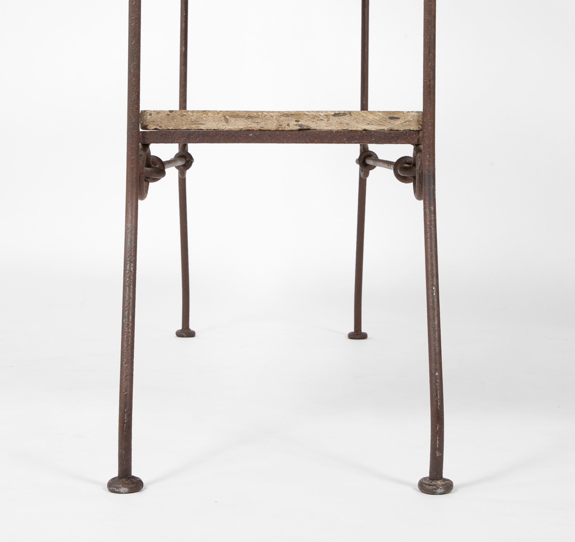 Diego Giacometti Style Wrought Iron and Stone Book Shelves
