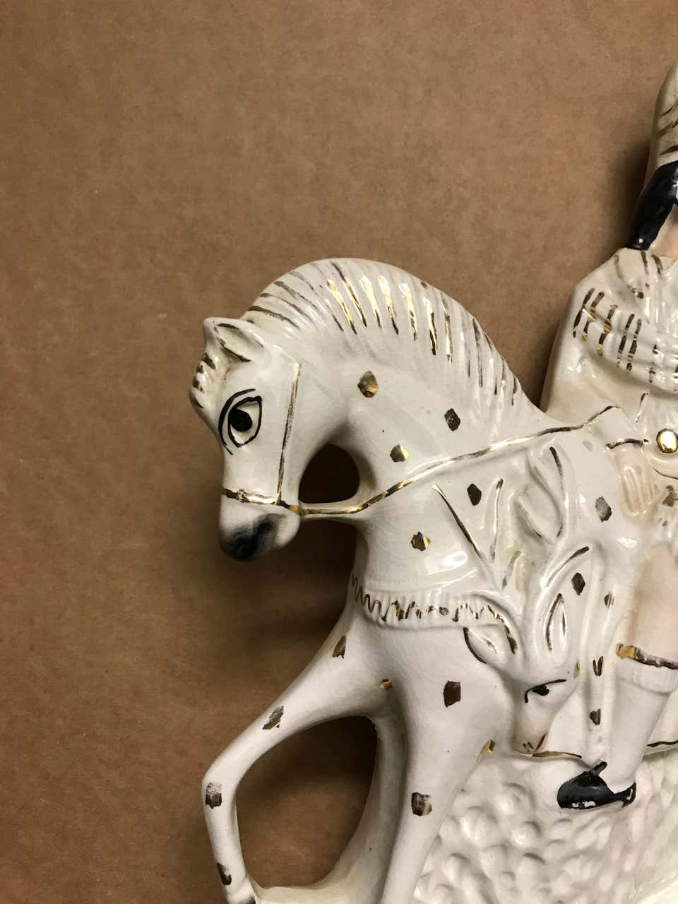 19th Century English Staffordshire Scottish Hunter on Horseback