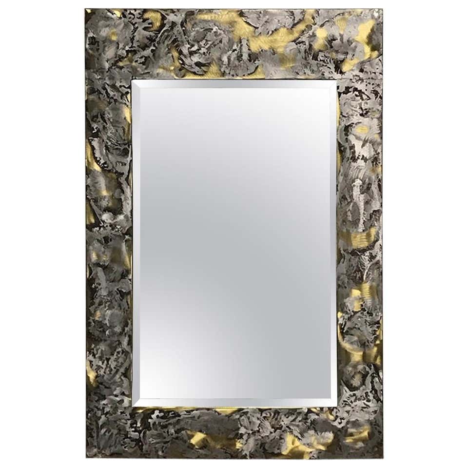 Mid Century Modern Copper and Aluminum Mirror