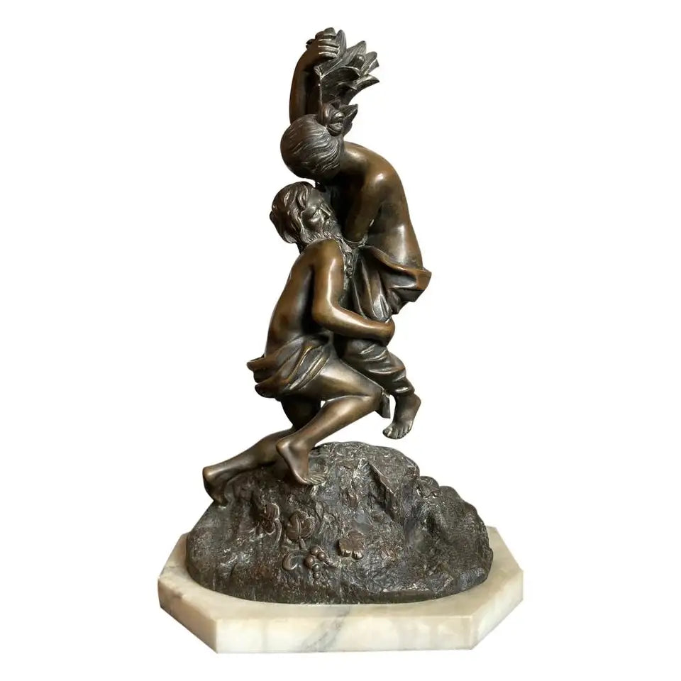 19th Century German Bronze Group on Marble Plinth