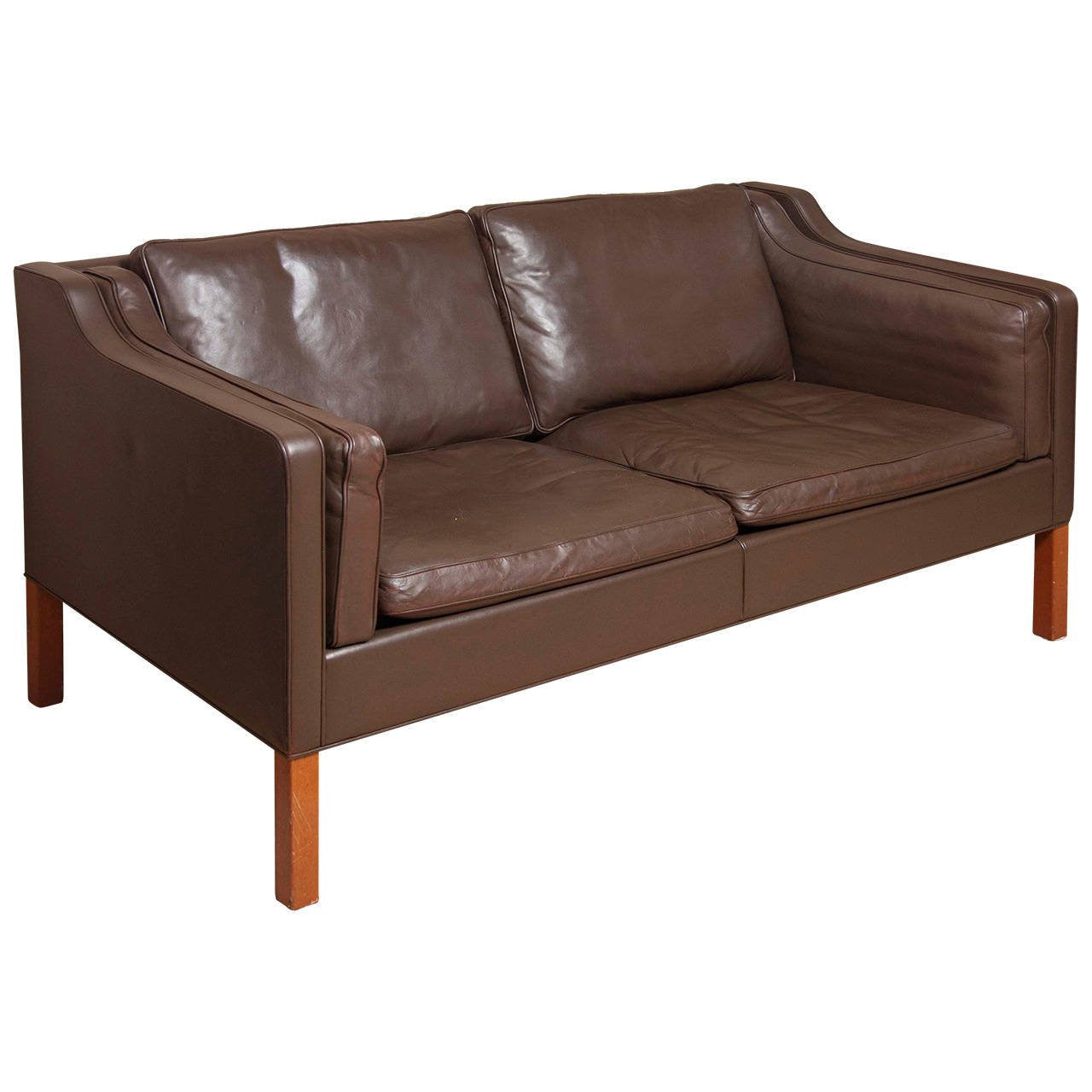 Leather Sofa by Borge Mogensen