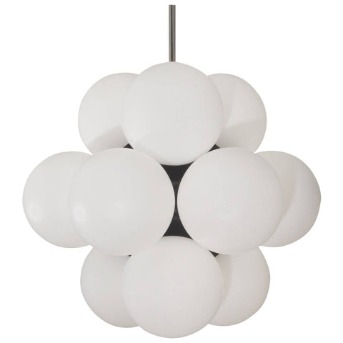 Twelve-Globe Gloss Black Molecular Chandelier by Kaiser Leuchten