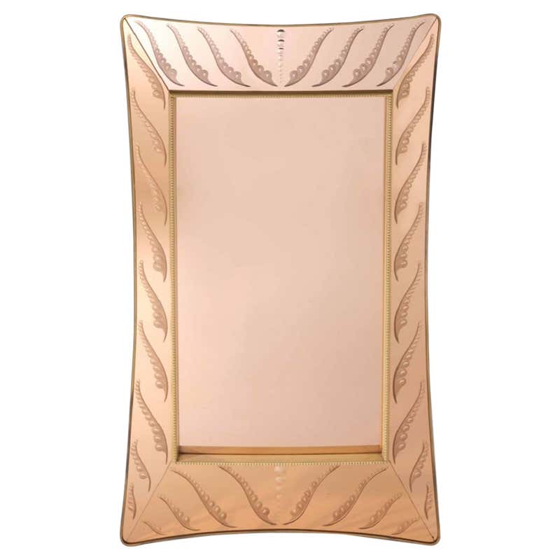 Large Mid-Century Italian Mirror Attributed to Cristal Arte