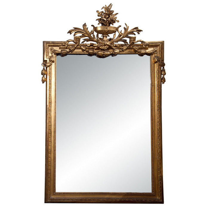 French Water Gilt Wood Mirror