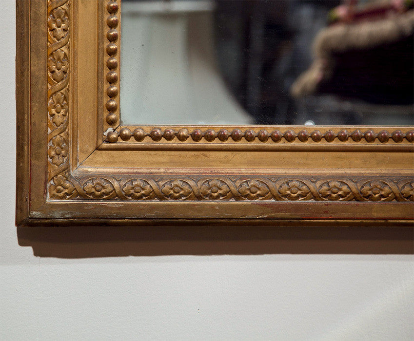 French Water Gilt Wood Mirror
