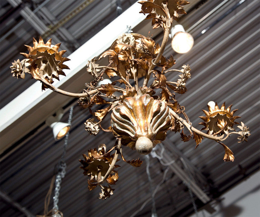 Gilt Wood & Tole Chandelier