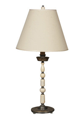 Bone and Gilt Pewter Lamp