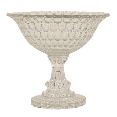 Thumbprint Glass Compote