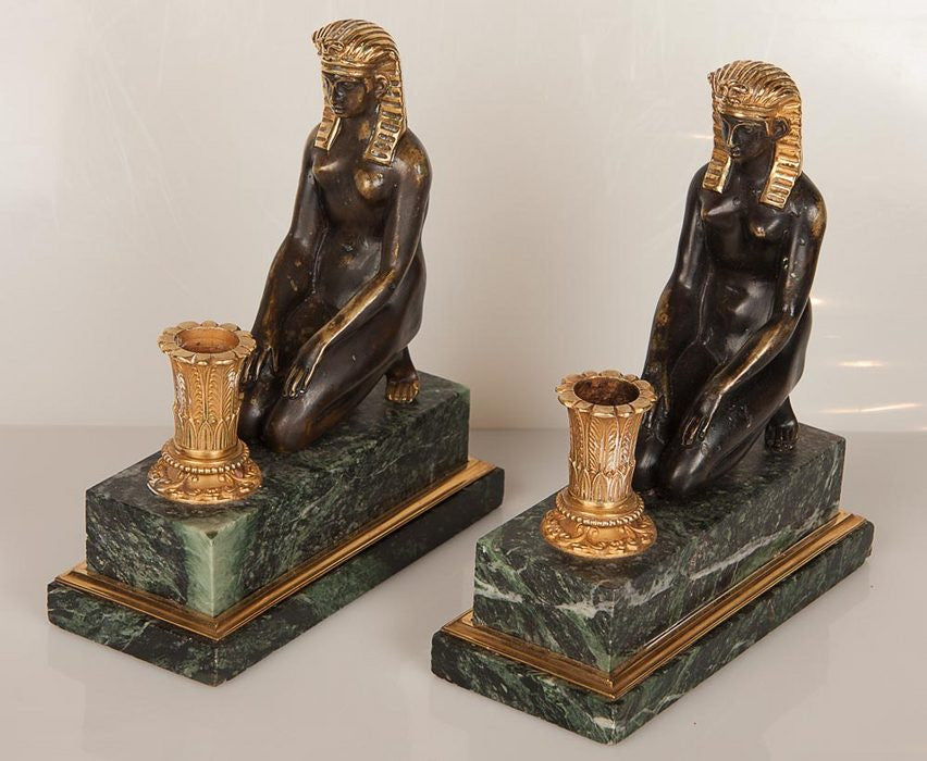Egyptian Motif Candlesticks