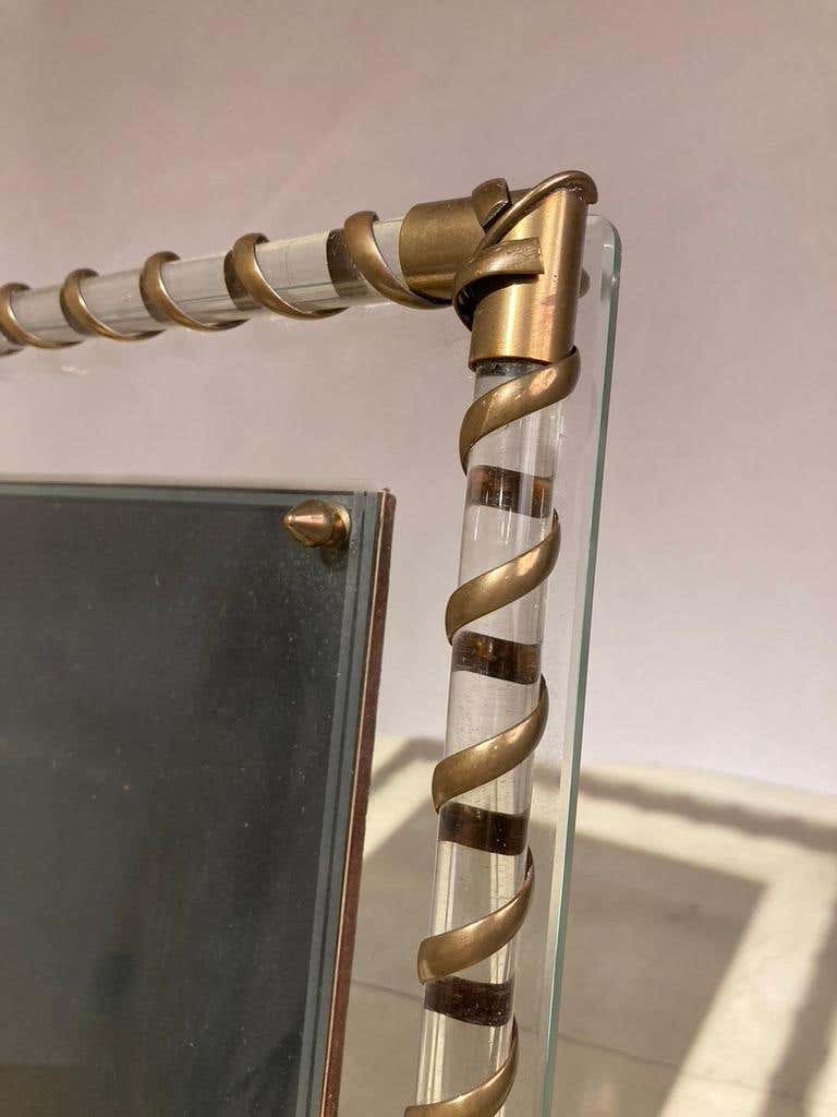 Fontana Arte Glass and Brass Picture Frame