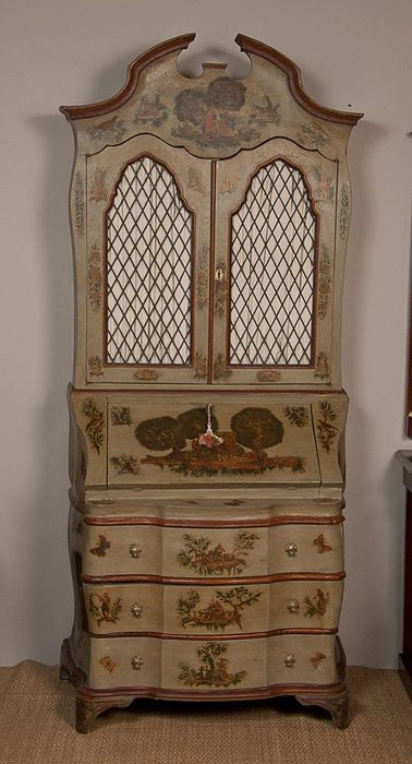 Baroque Style Painted Secretary