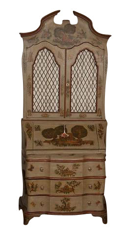 Baroque Style Painted Secretary