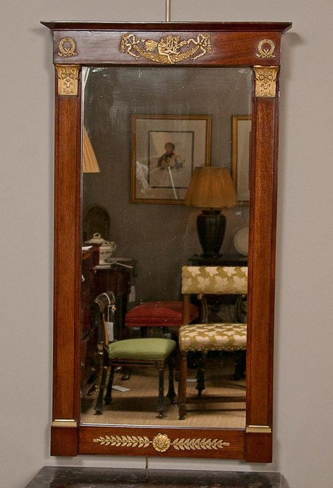 Empire Mahogany & Gilt Bronze Mounted Console with Mirror