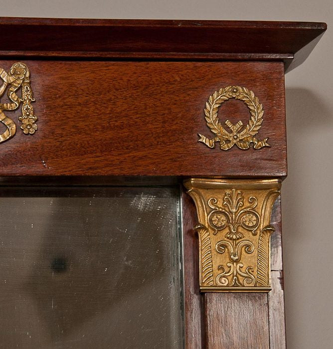 Empire Mahogany & Gilt Bronze Mounted Console with Mirror