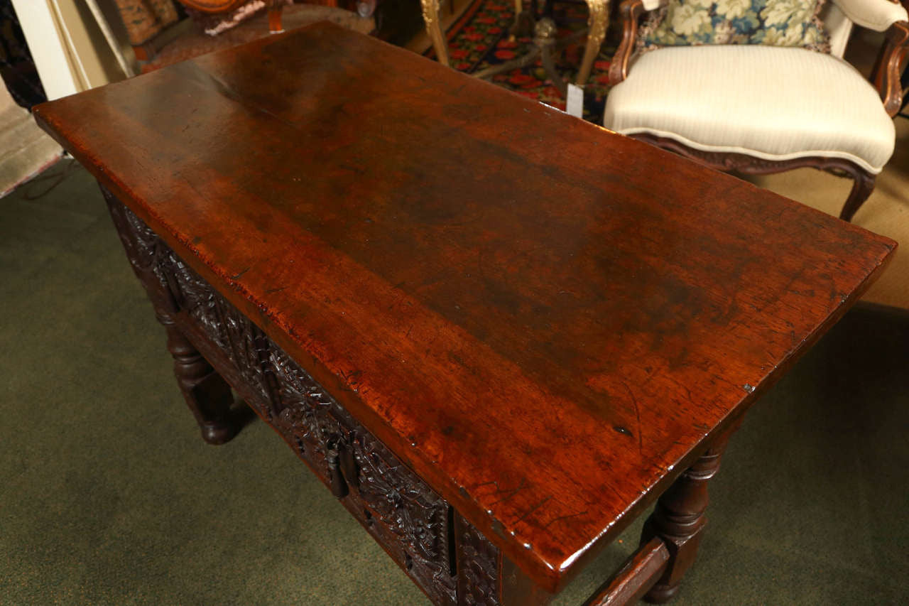 Carved Walnut Spanish Table