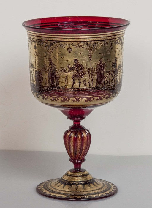 Ruby Red Venetian Goblet