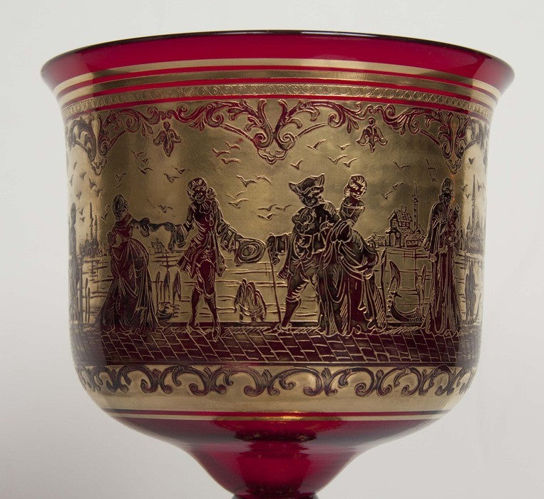 Ruby Red Venetian Goblet