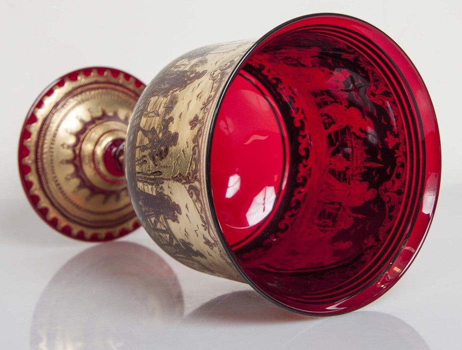 Ruby Red Venetian Goblet