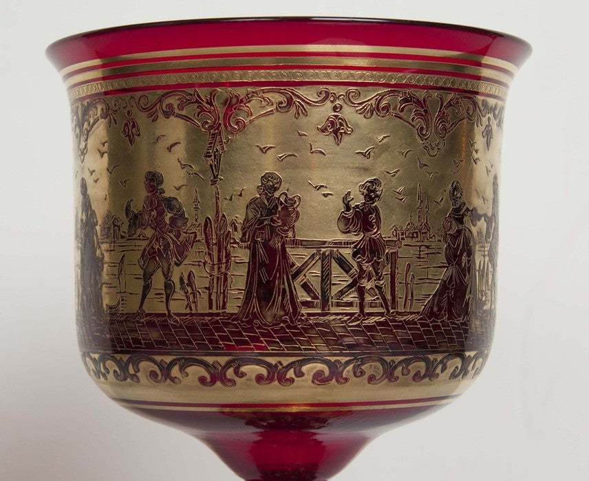 Ruby Red Venetian Goblet
