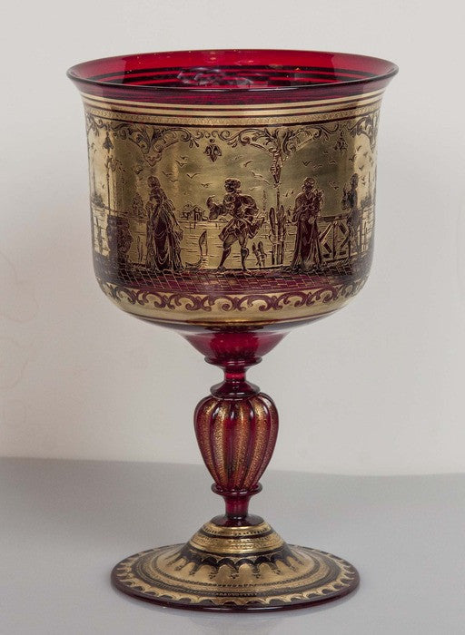 Ruby Red Venetian Goblet