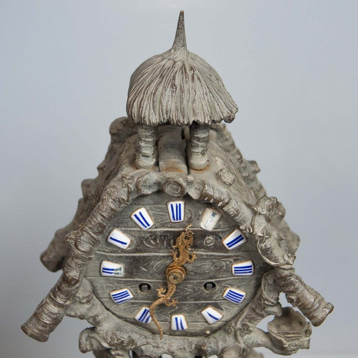 Bronze Tropical Theme French Clock