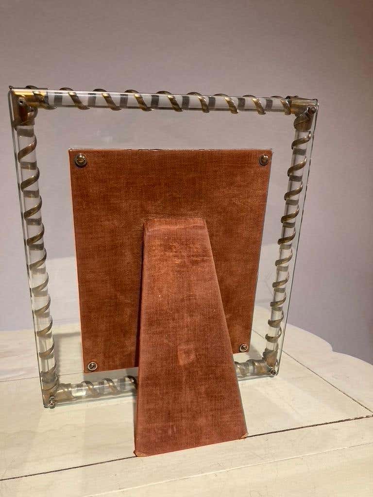 Fontana Arte Glass and Brass Picture Frame