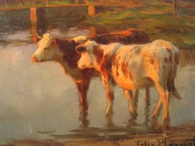 A River Scene by Felix Planquette (French, 1873-1964)
