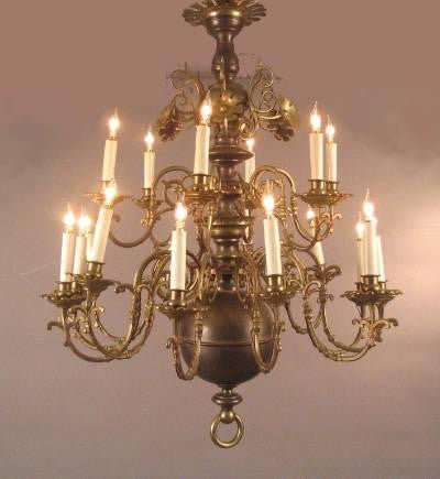 George II Style Brass Chandelier