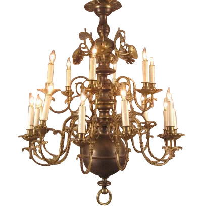 George II Style Brass Chandelier