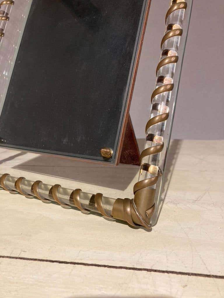 Fontana Arte Glass and Brass Picture Frame