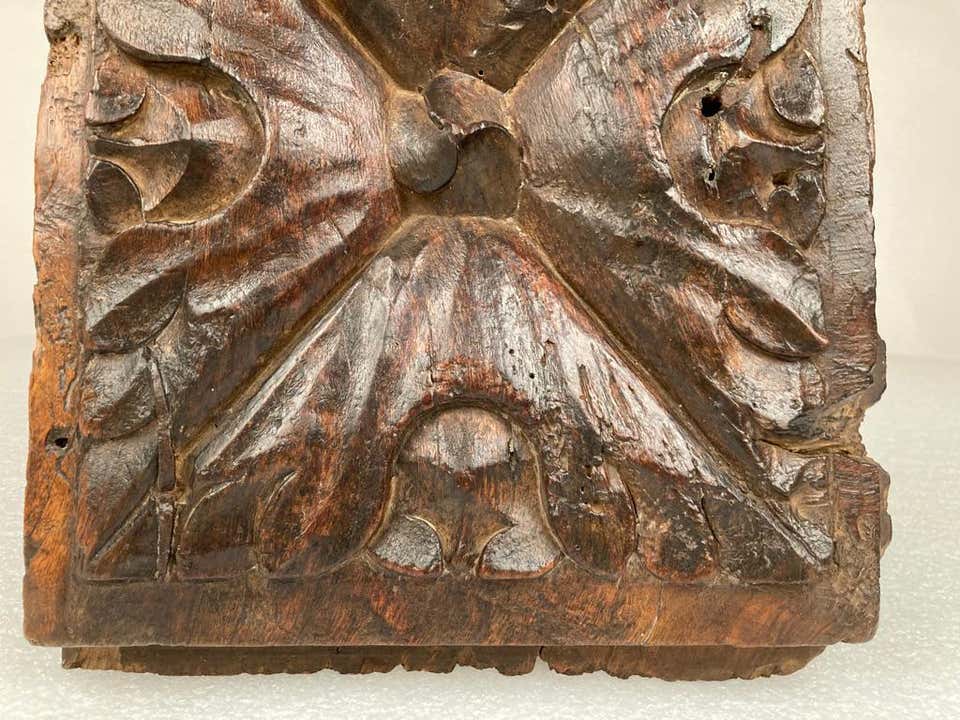 17th Century Spanish Carved Walnut Door Panel