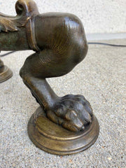 Italian Neoclassical Bronze Floor Lamp with Paw Feet