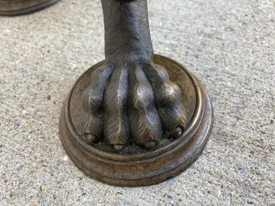 Italian Neoclassical Bronze Floor Lamp with Paw Feet