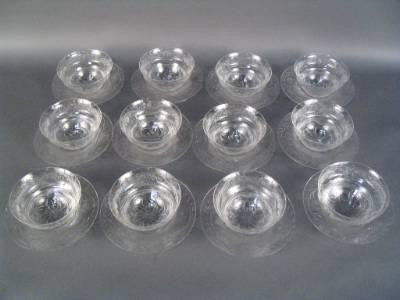 Set of Crystal Bowls with Underplates