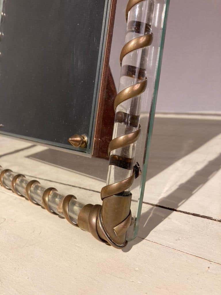 Fontana Arte Glass and Brass Picture Frame