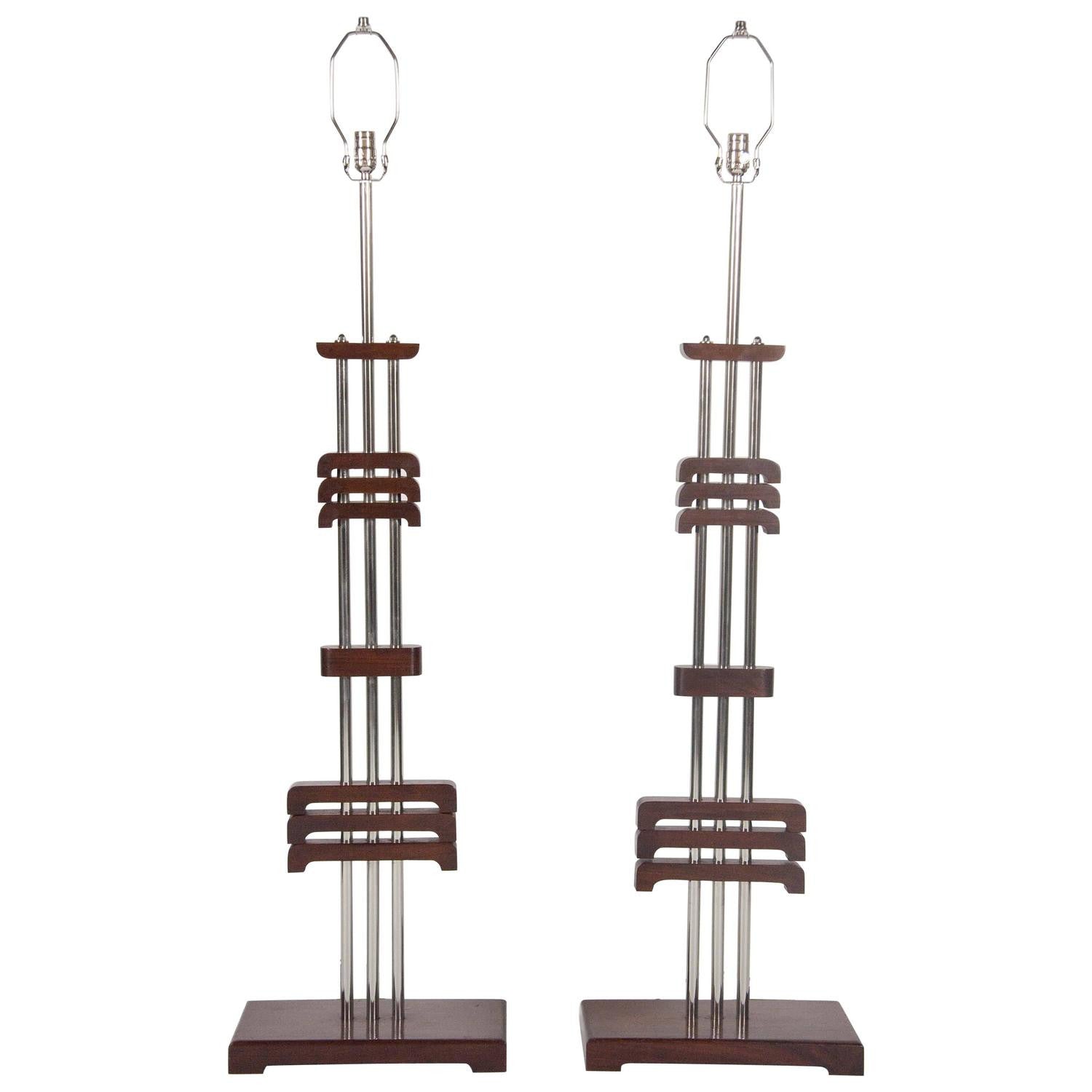 Pair of Art Deco Floor Lamps in the Manner of Donald Deskey