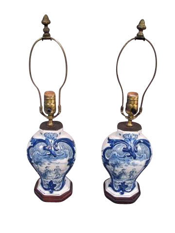 Pair of Delft Lamps