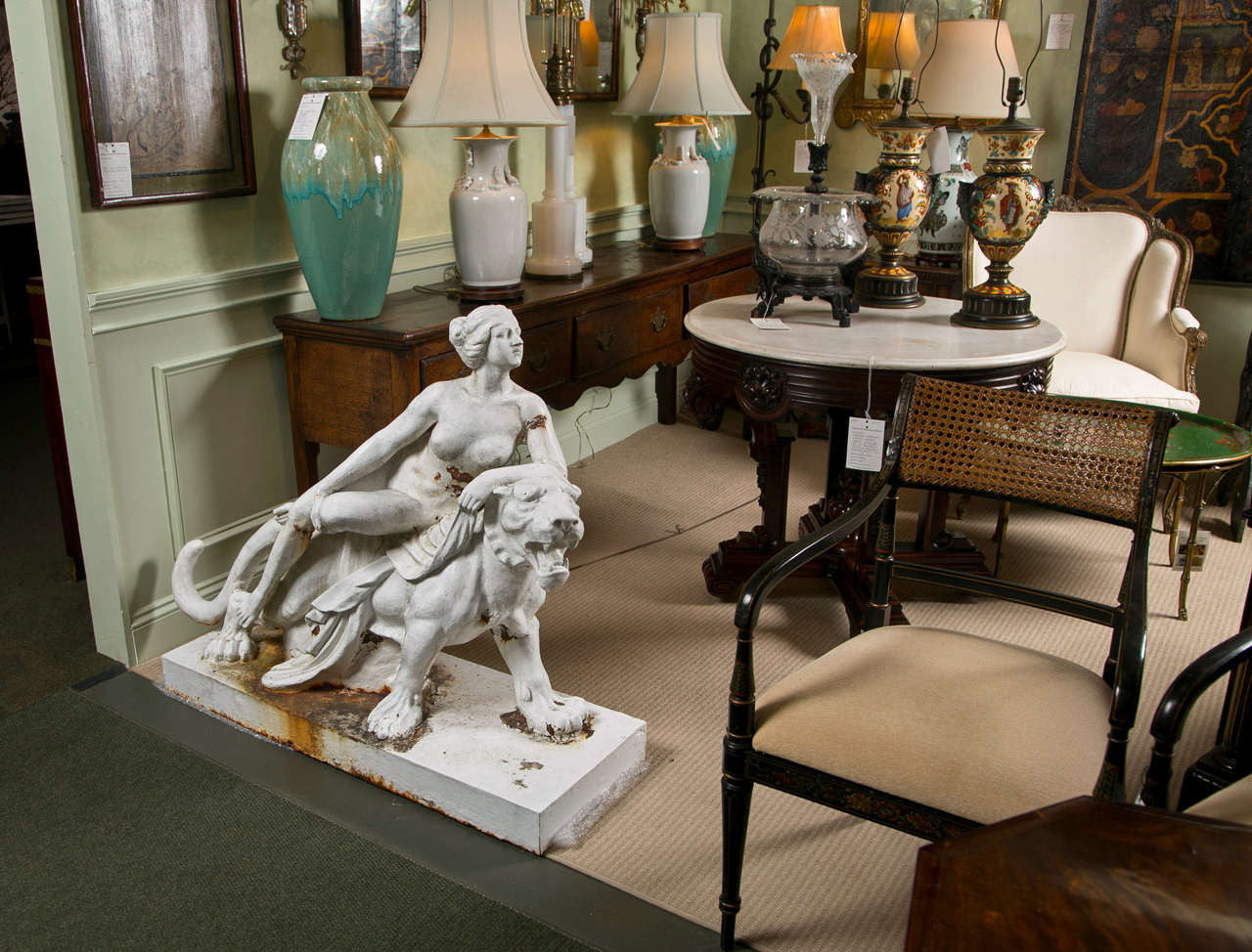 Cast Iron Figure of Ariadne on the Back of a Panther