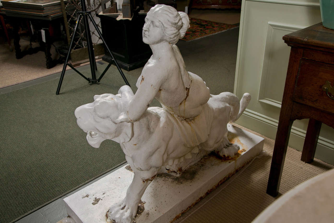 Cast Iron Figure of Ariadne on the Back of a Panther