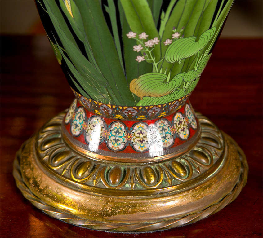 Pair of Japanese Cloisonne Lamps
