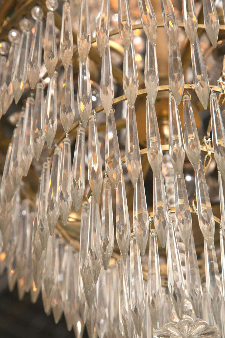 Caldwell Feather Crown Bronze & Crystal Chandelier