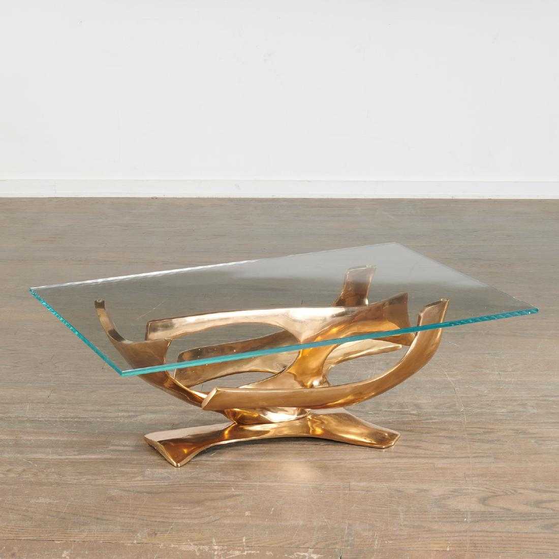 A Limited Edition Gilt Bronze Coffee Table Designed by Fred Brouard